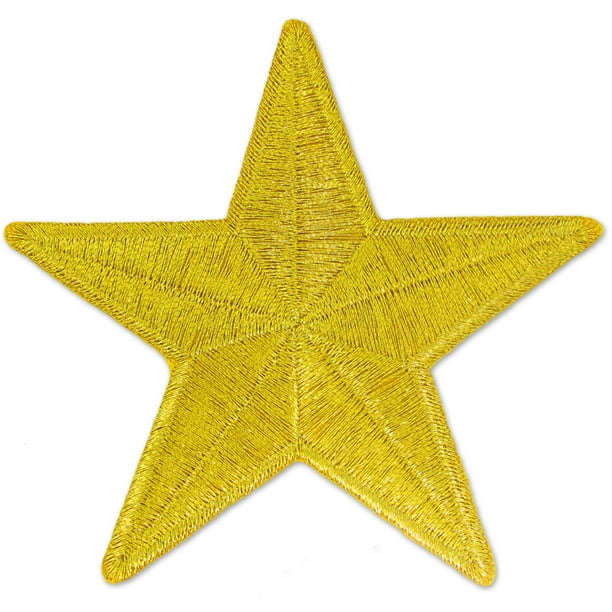 STARS GOLD w/BLACK Iron On Patch 1 1/2" Iron On Patch  Accents Trims 